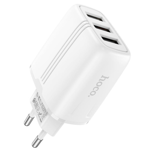 Hoco N15 zaryadlovchi, 3xusb-A, 5V/2.4 A, umumiy chiqish 5V / 3.4 A (17w) 68143